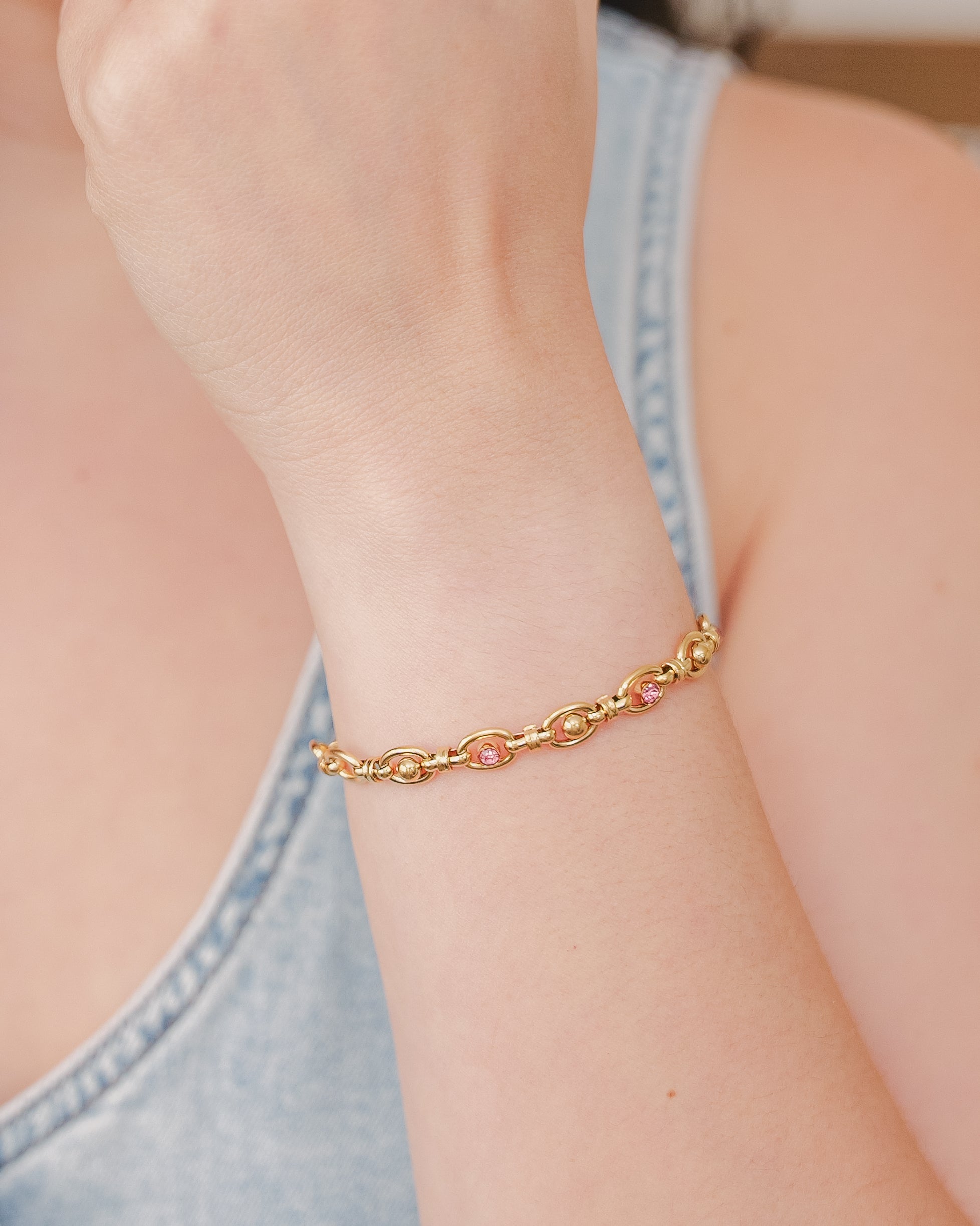Pink Dawson Stainless Steel Stackable Bracelet