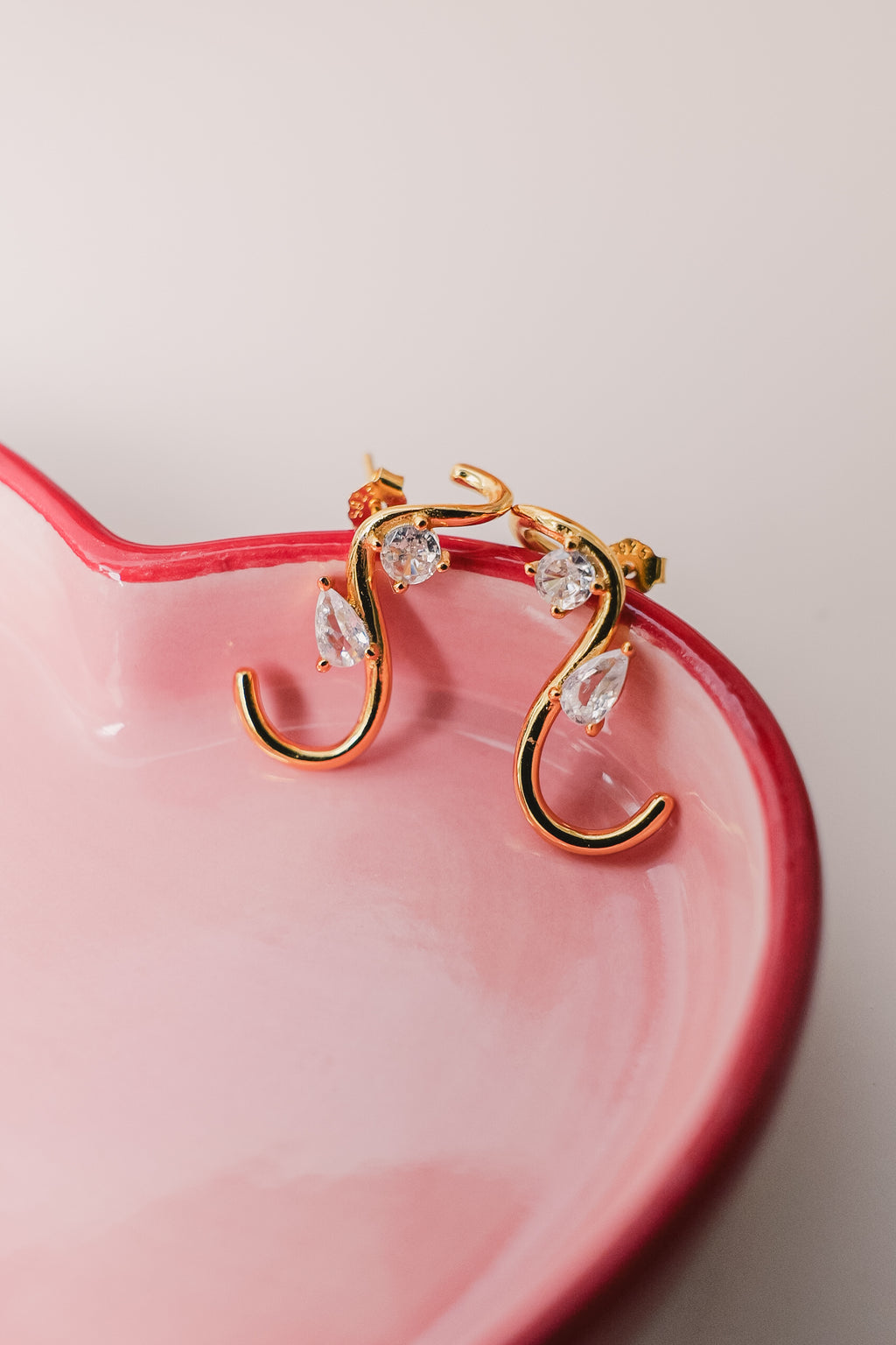 Double Spark Gold Plated 925 Sterling Silver Earrings