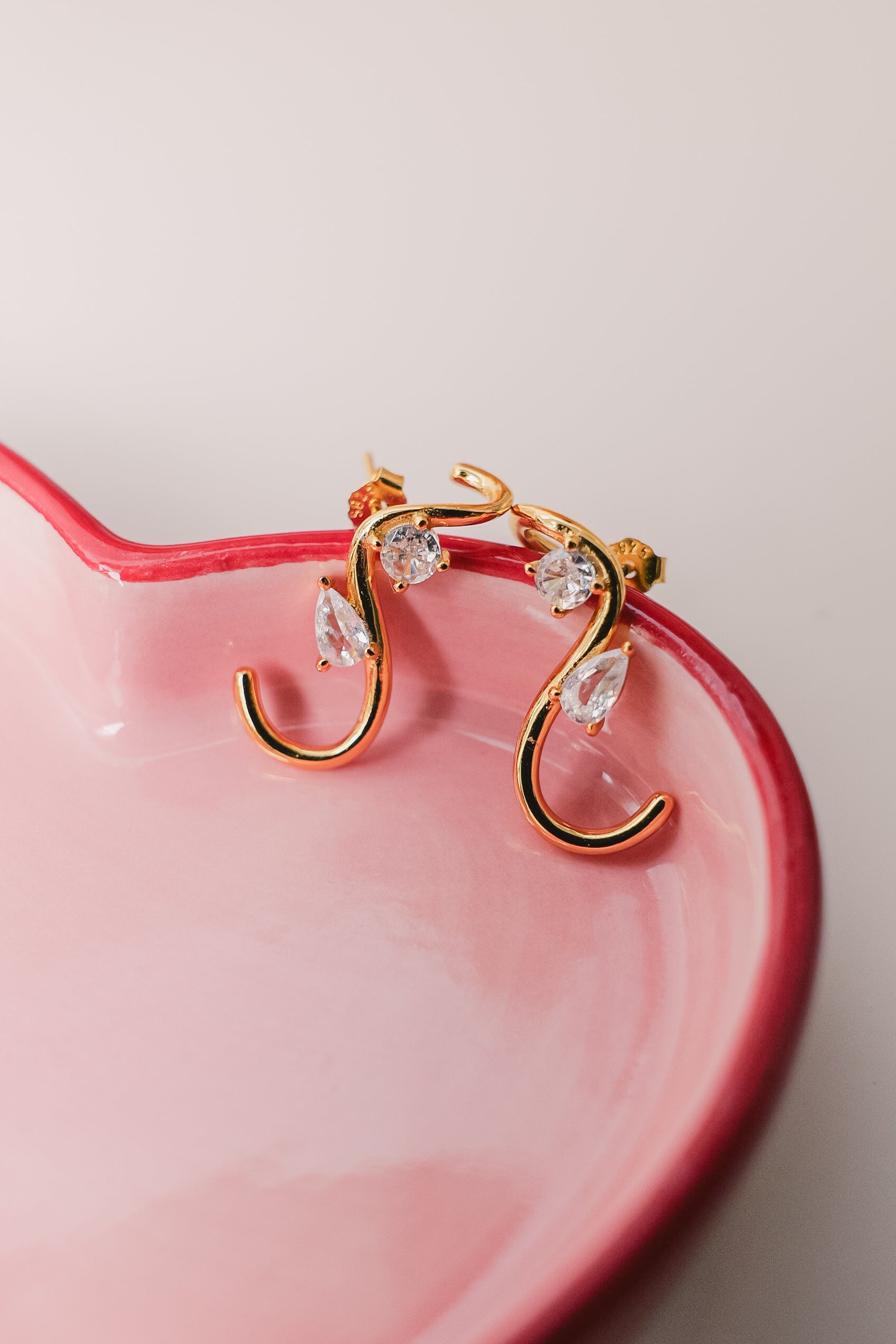 Double Spark Gold Plated 925 Sterling Silver Earrings