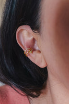 Star Trail Ear Cuff – 925 Sterling Silver Gold Shooting Star Adjustable No-Piercing Cuff