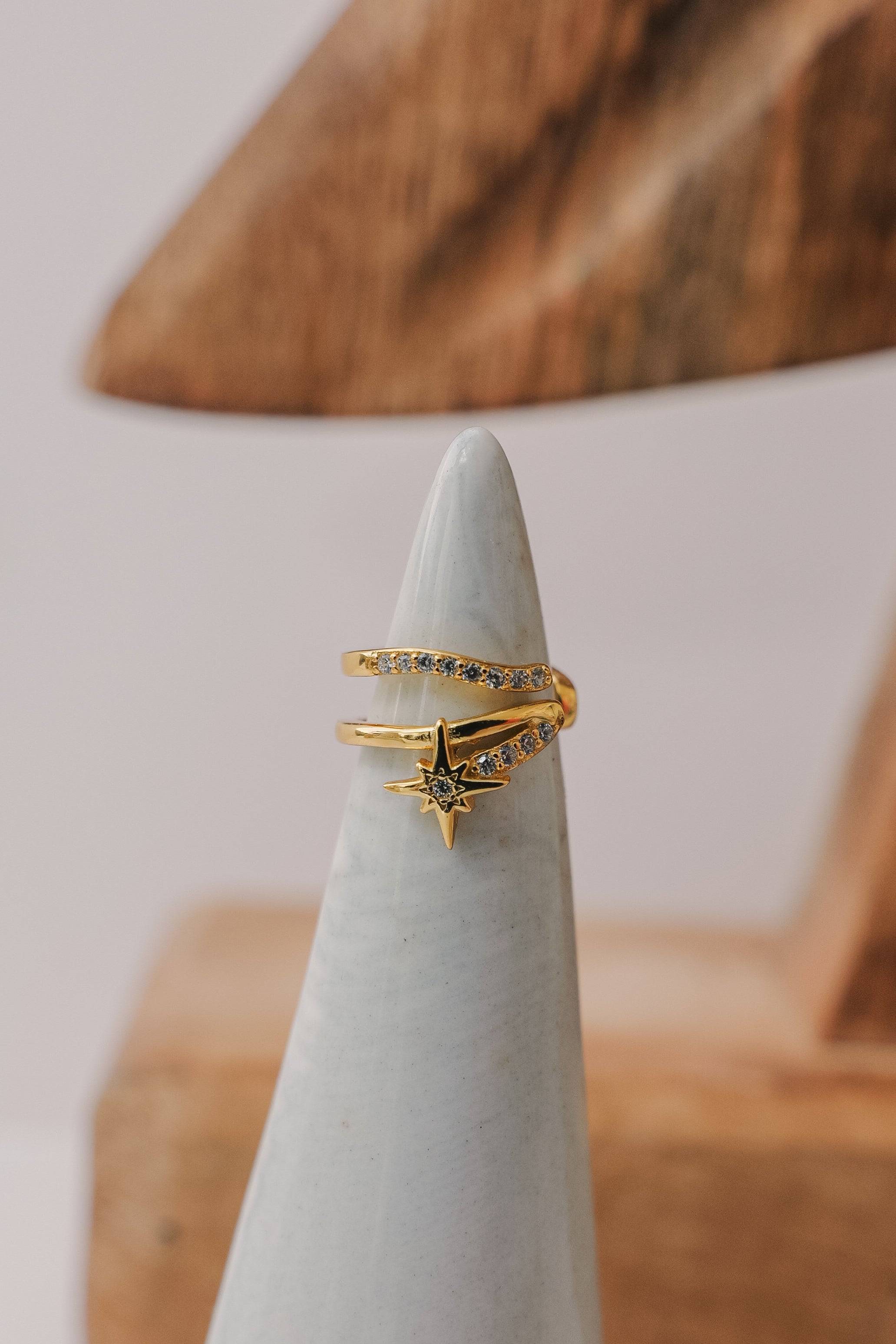 Star Trail Ear Cuff – 925 Sterling Silver Gold Shooting Star Adjustable No-Piercing Cuff