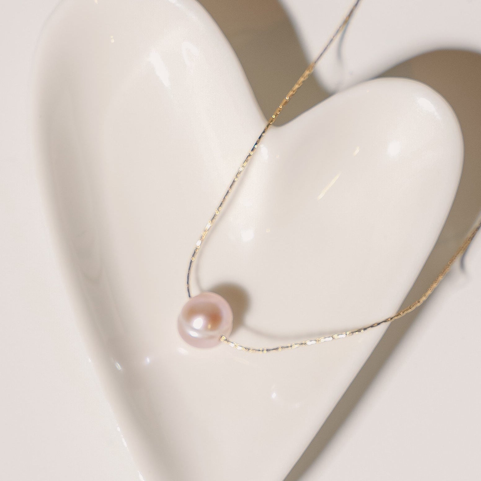 Estela Purple Freshwater Pearl Necklace – Gold Stainless Steel Dainty Chain with Real Purple Pearl Pendant