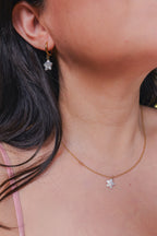 Orion Pearl Star Necklace | Natural Freshwater Pearl | Waterproof Hypoallergenic Stainless Steel | 18" Chain