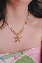 Soleil Amber Beaded Non-Tarnish Waterproof Necklace