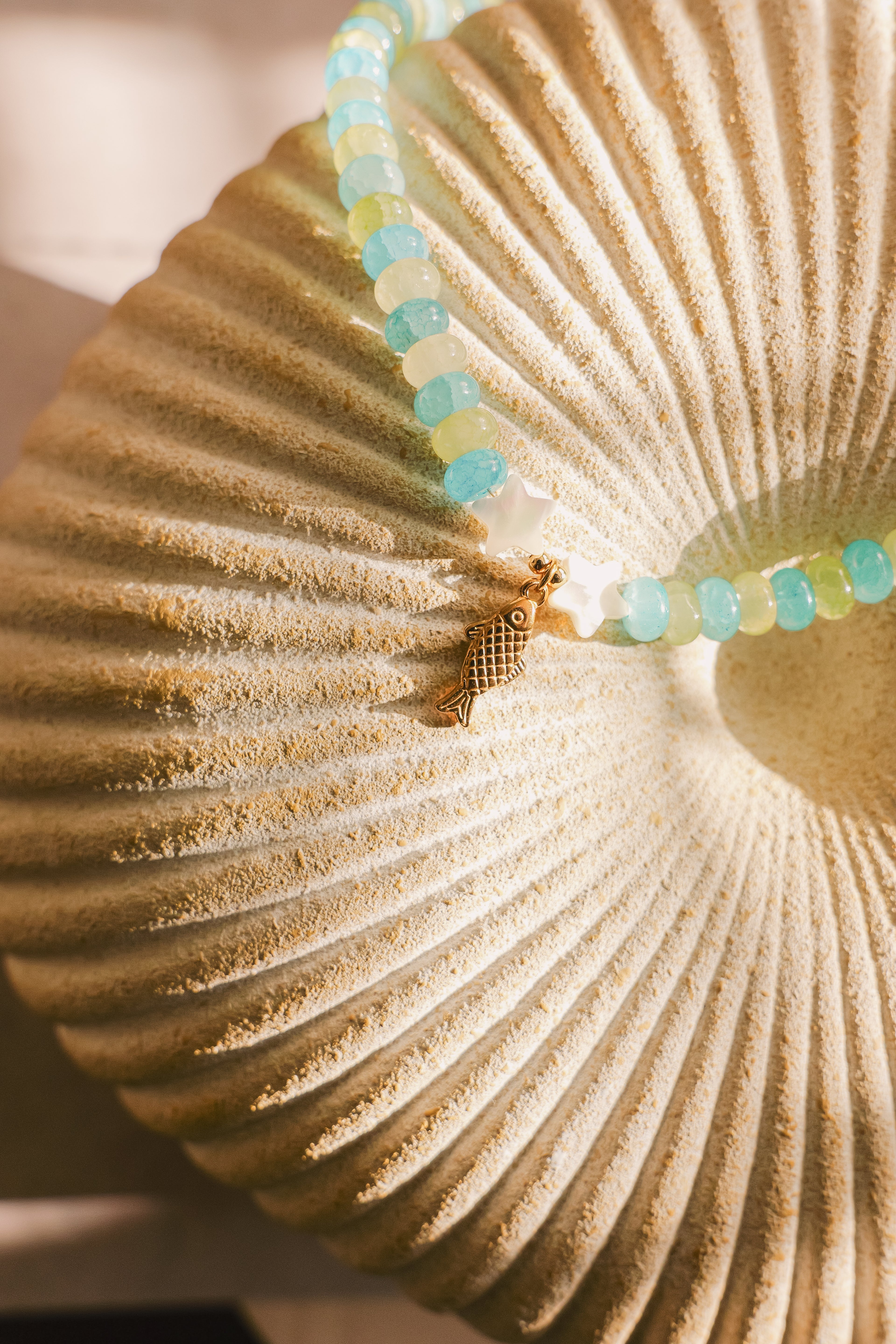 Sardine Pendant beaded necklace