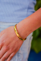 She Manifests Bangle – 18K Gold Plated Stainless Steel Celestial Bracelet
