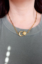 Crescent Moon Paperclip Necklace Spark of the Day