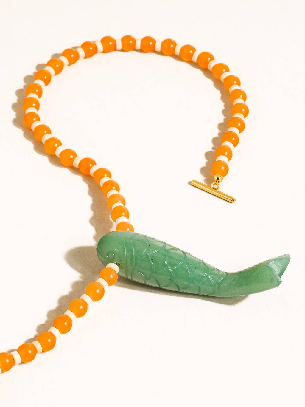 Amalfi 18K Gold Vintage Beaded Fish Necklace