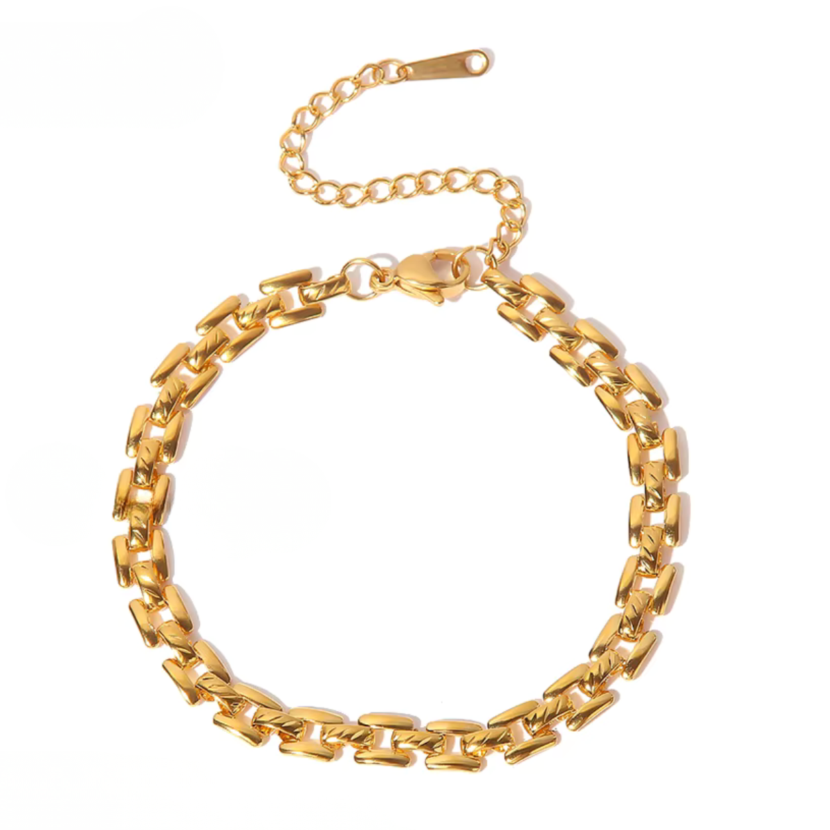 Anya 18K Gold Non-Tarnish Flat Chain Bracelet