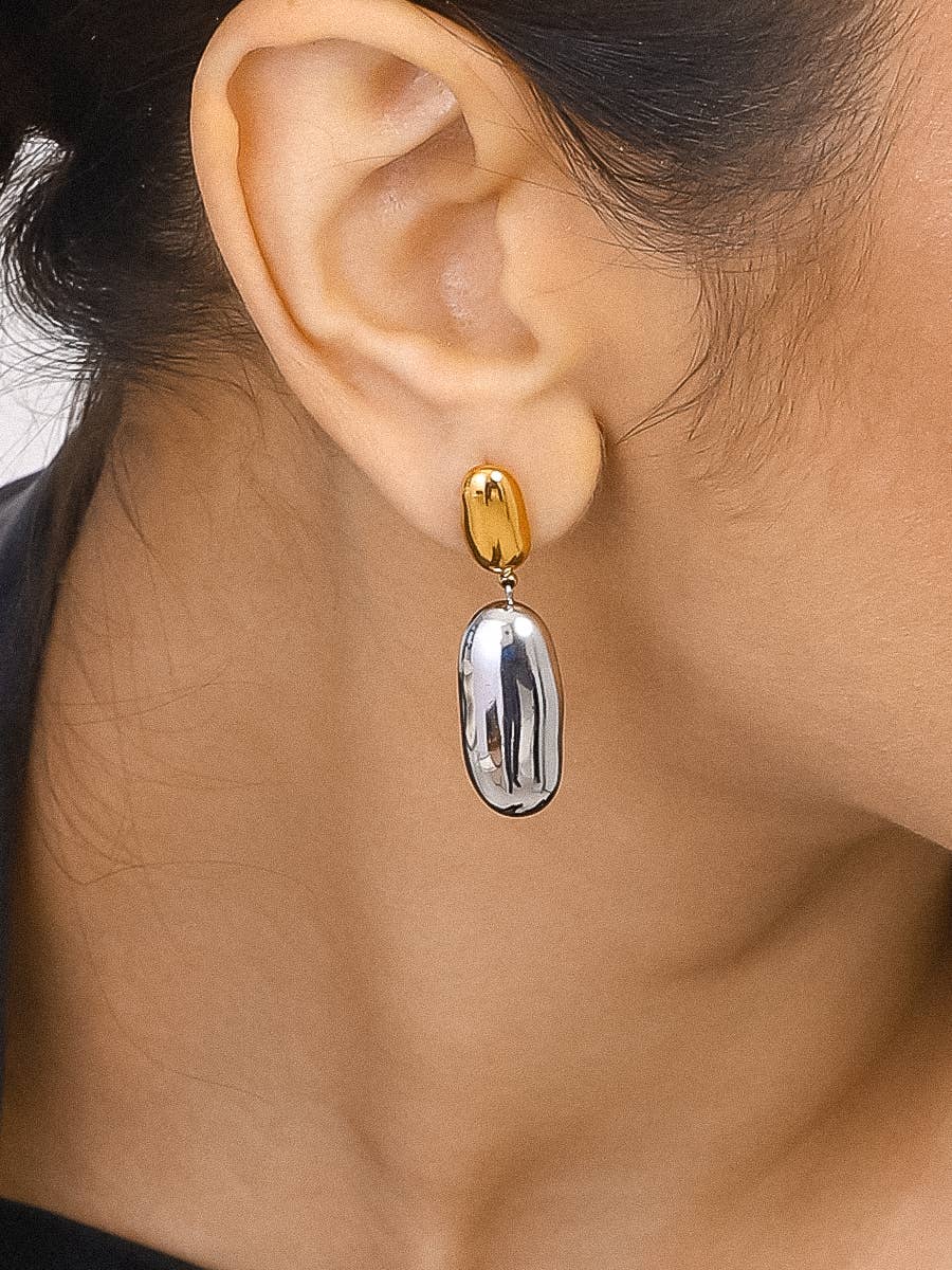 Gemali 18K Non-Tarnish Classic Two-Tone Drop Earrings