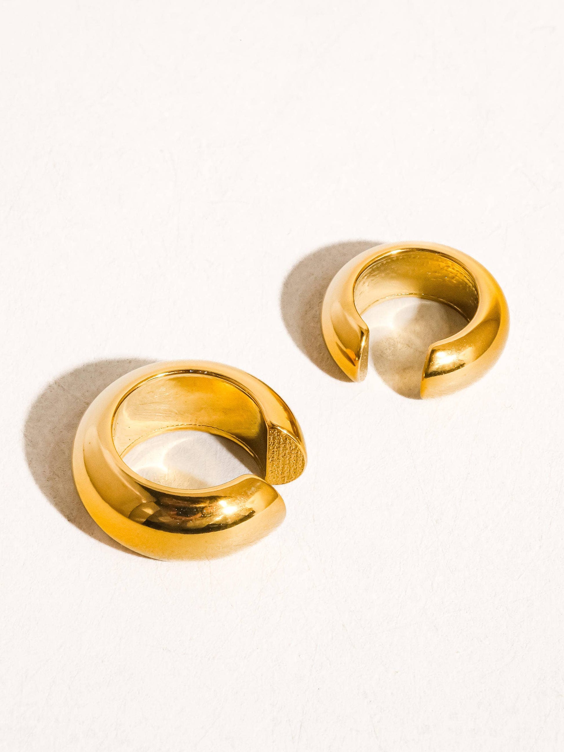 Enzo 18K Gold Non-Tarnish Small Ear Cuff Set