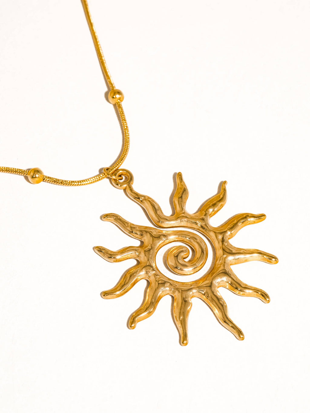 Taiyo 18K Gold Non-Tarnish Stainless Steel Boho Sun Necklace