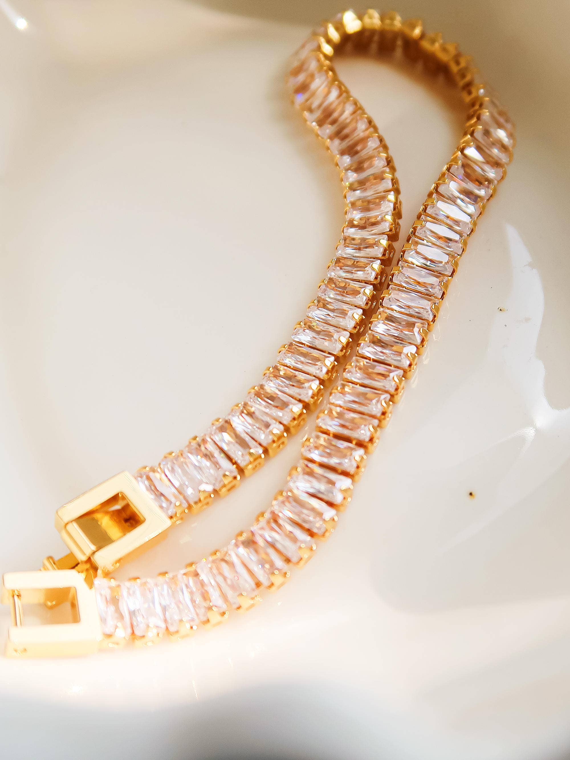Dubai 18K Gold Non-Tarnish CZ Tennis Bracelet