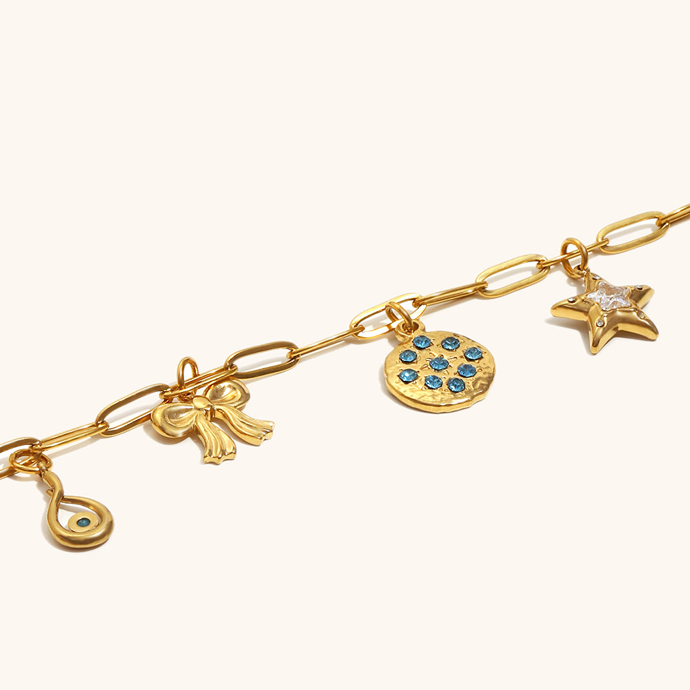 Lucy in the sky blue charm necklace