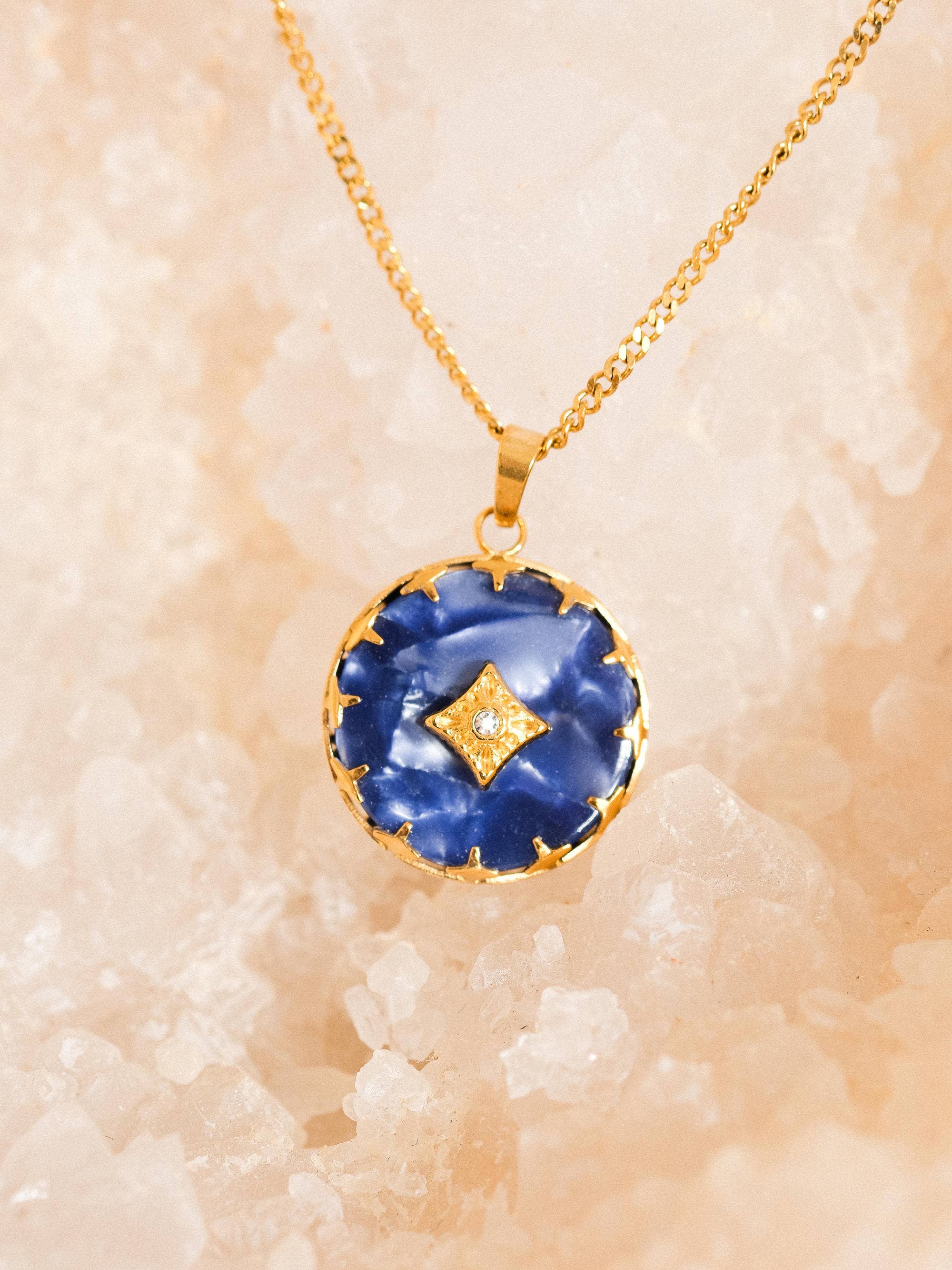 Capri 18K Non-Tarnish Gemstone Round Necklace