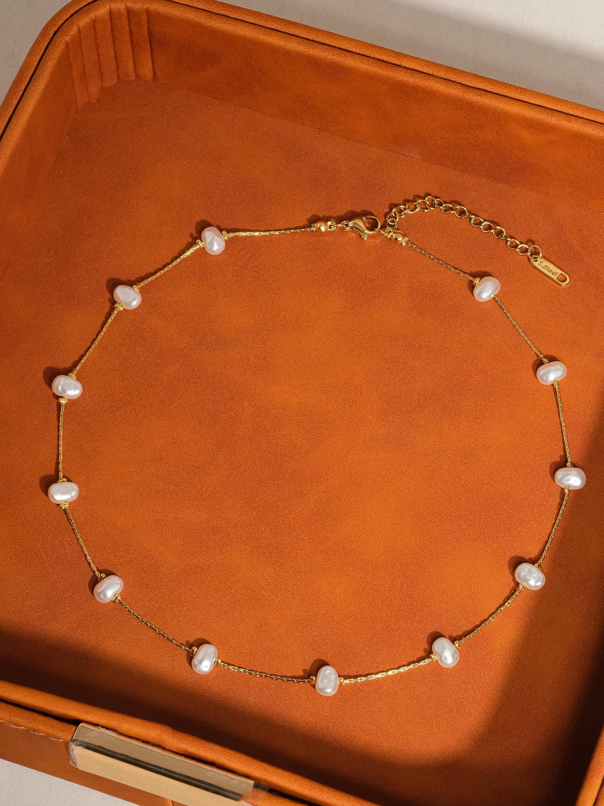 Sophie 18K Non-Tarnish Petite Pearl Necklace