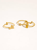 Pesca 18K Gold Non-Tarnish Sea Life Adjustable Ring Set