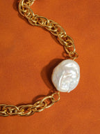 Lory 18K Non-Tarnish Bold Pearl Chain Necklace