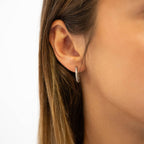 18K Gold Plated Stainless Steel Textured Hoop Earrings 15mm