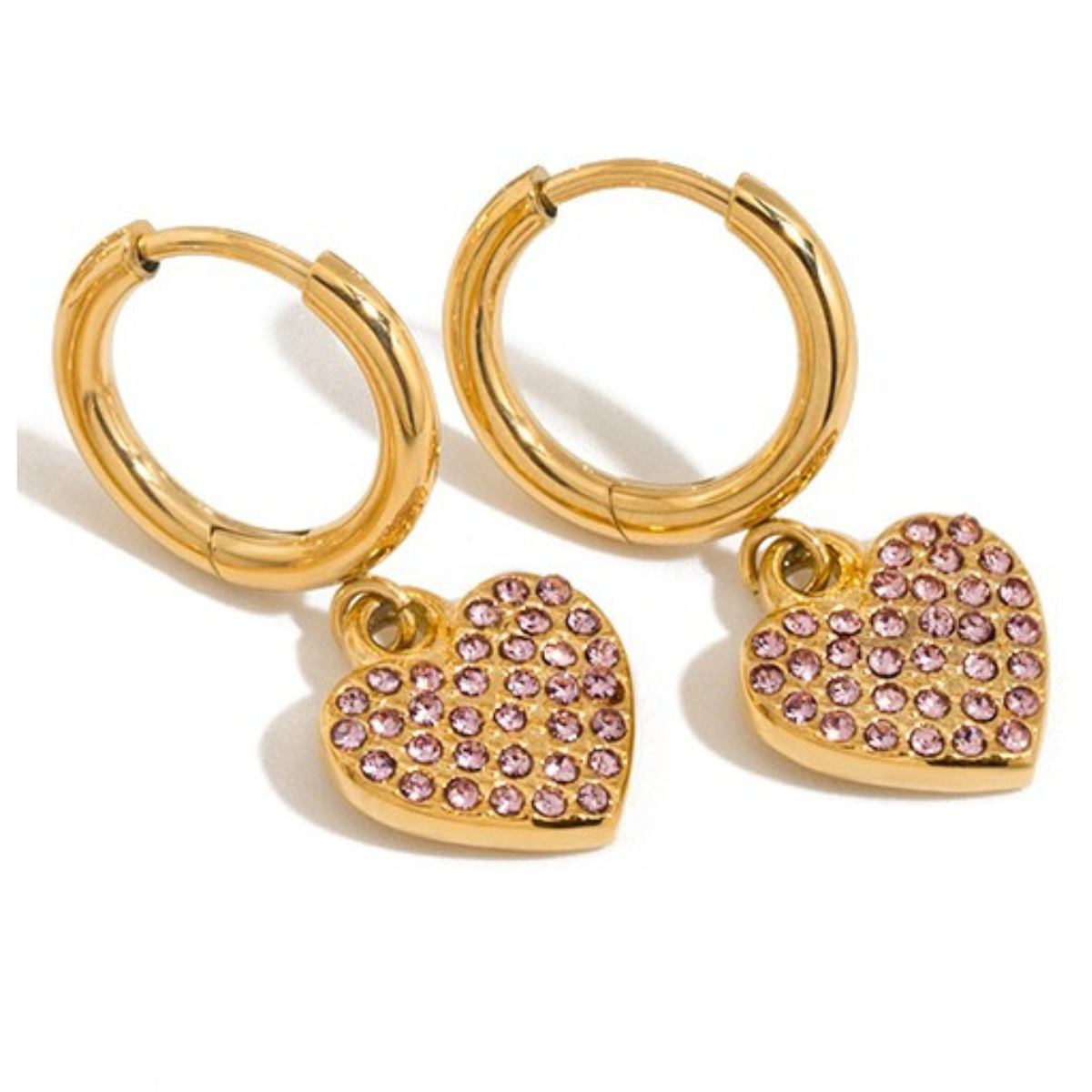 Pretty in pink stainless steel non tarnish hoops