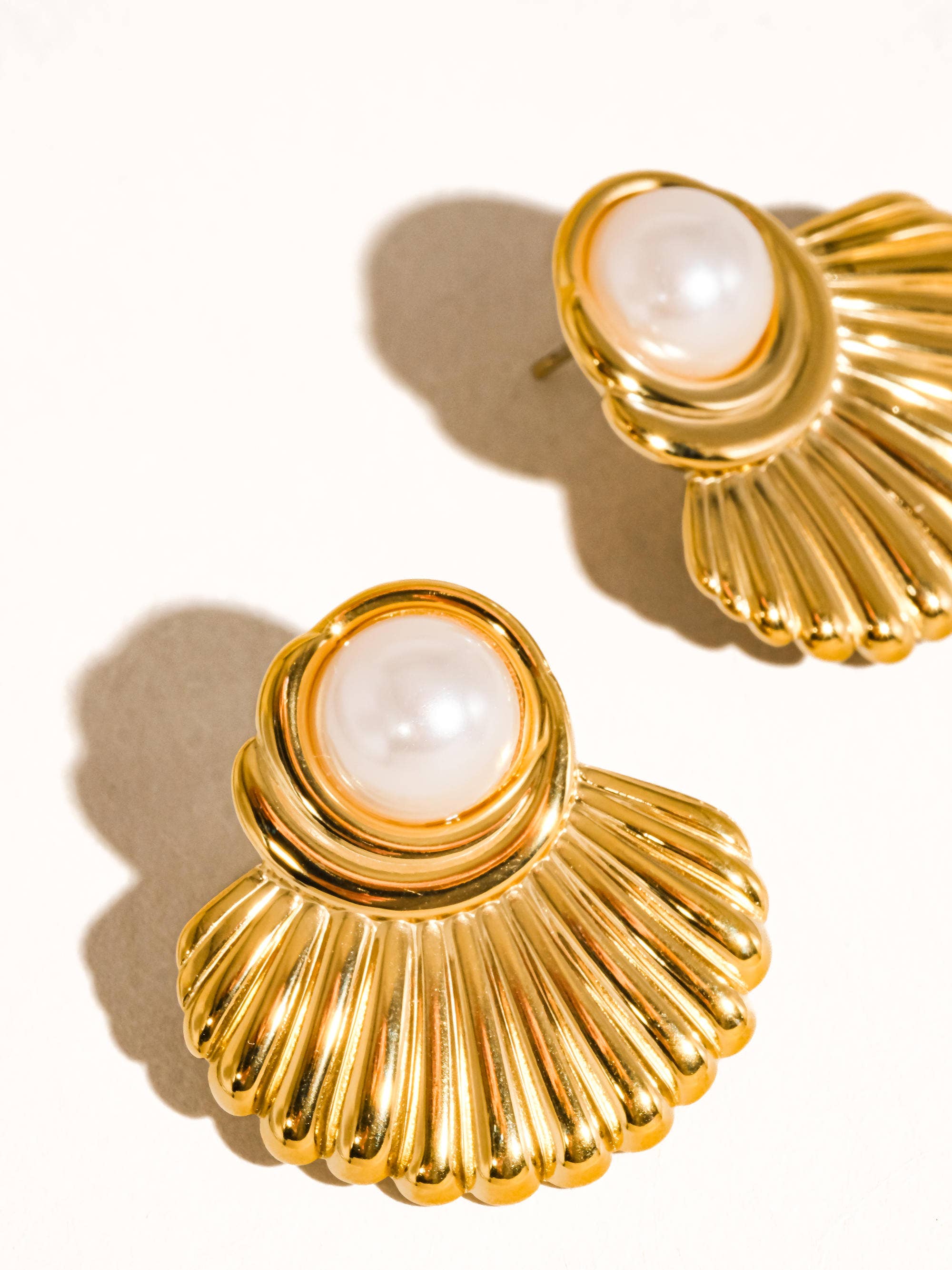 Marcel 18K Gold Non-Tarnish Shell Earring