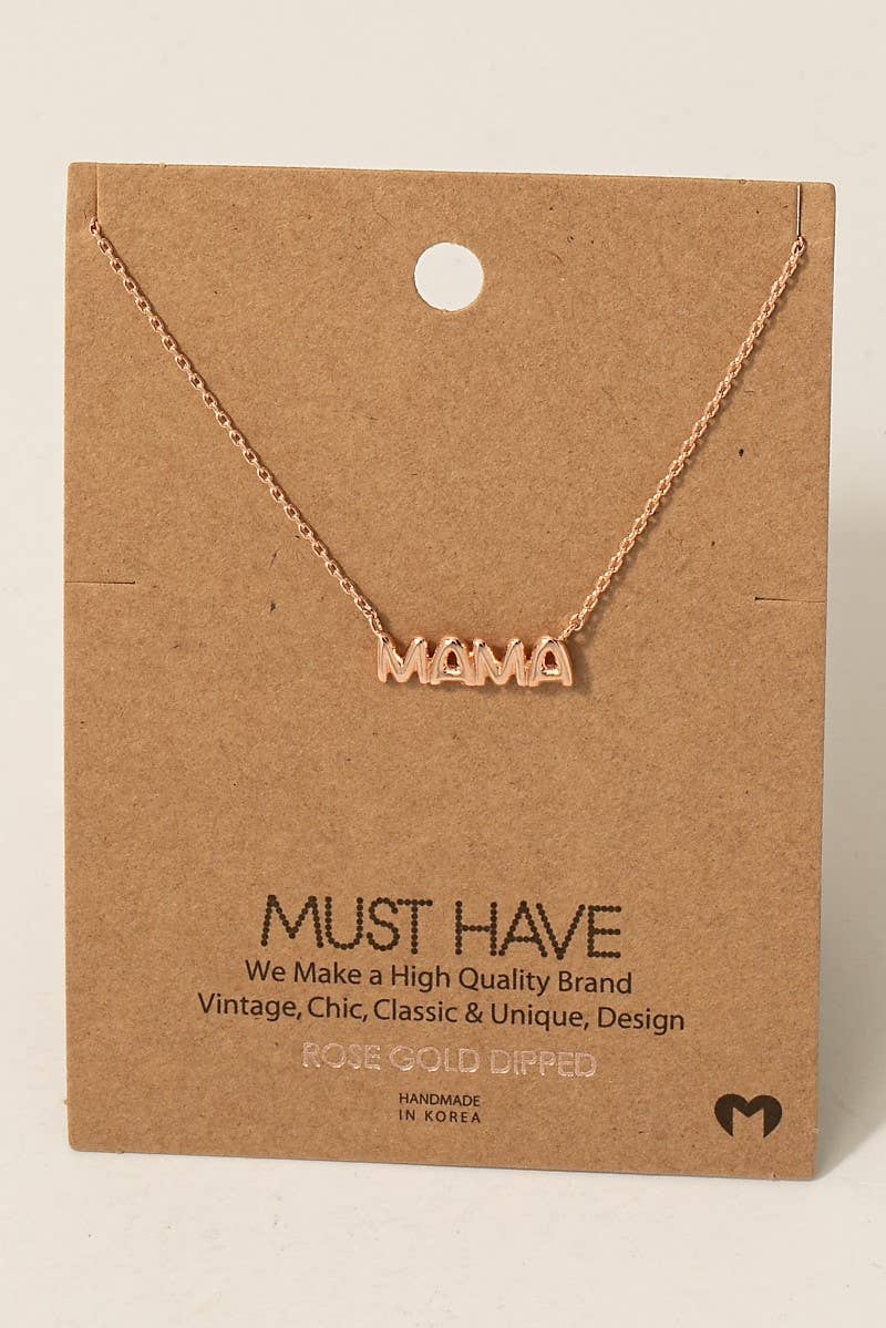 Gold Dipped Bubble Mama Pendant Necklace