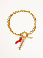 Fiore 18K Gold Non-Tarnish Pepper Pearl Bracelet