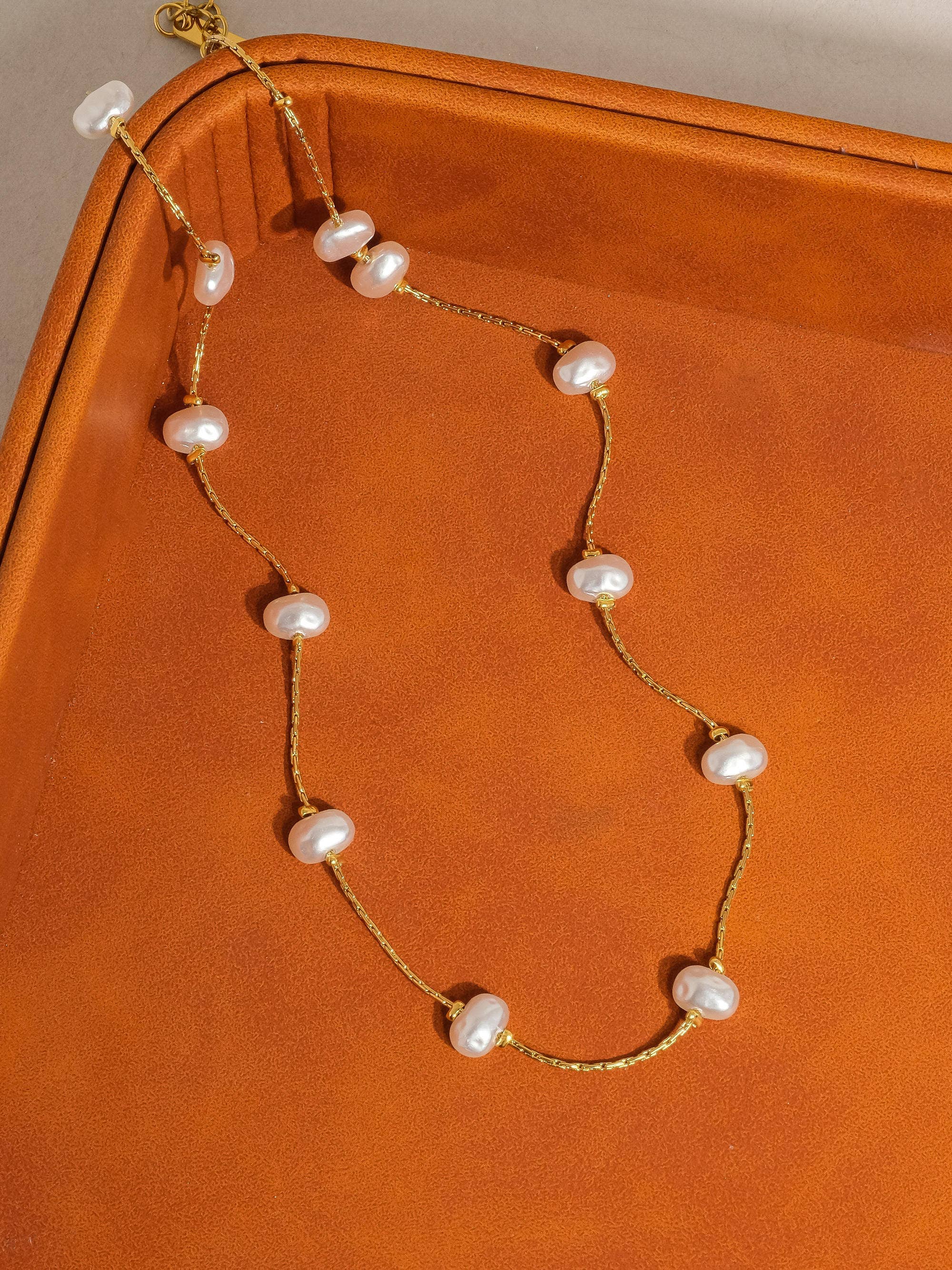 Sophie 18K Non-Tarnish Petite Pearl Necklace