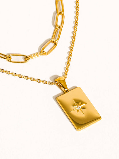 Gabin 18K Gold Non-Tarnish Layered Astro Chain Necklace