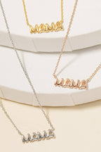 Gold Dipped Bubble Mama Pendant Necklace