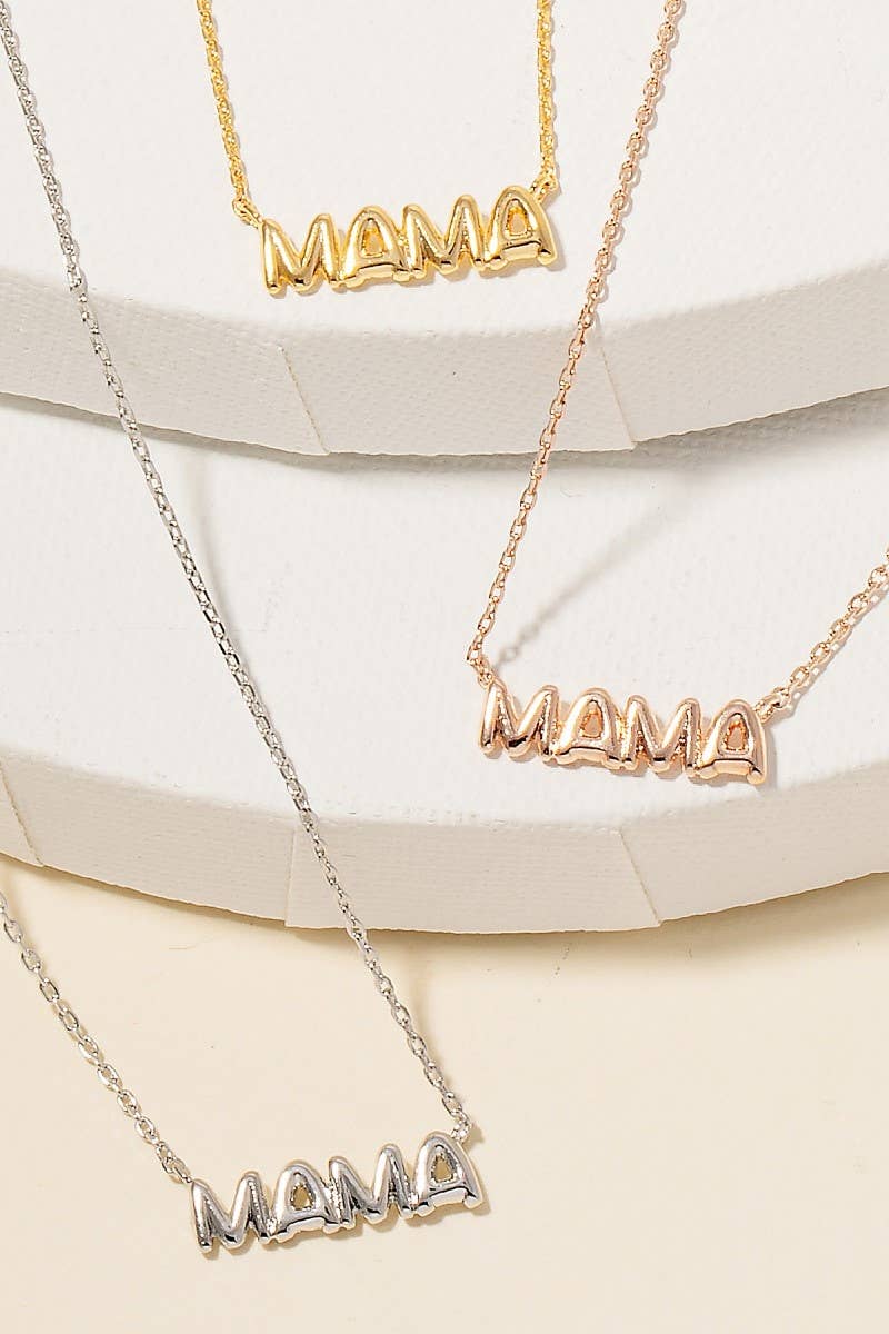 Gold Dipped Bubble Mama Pendant Necklace