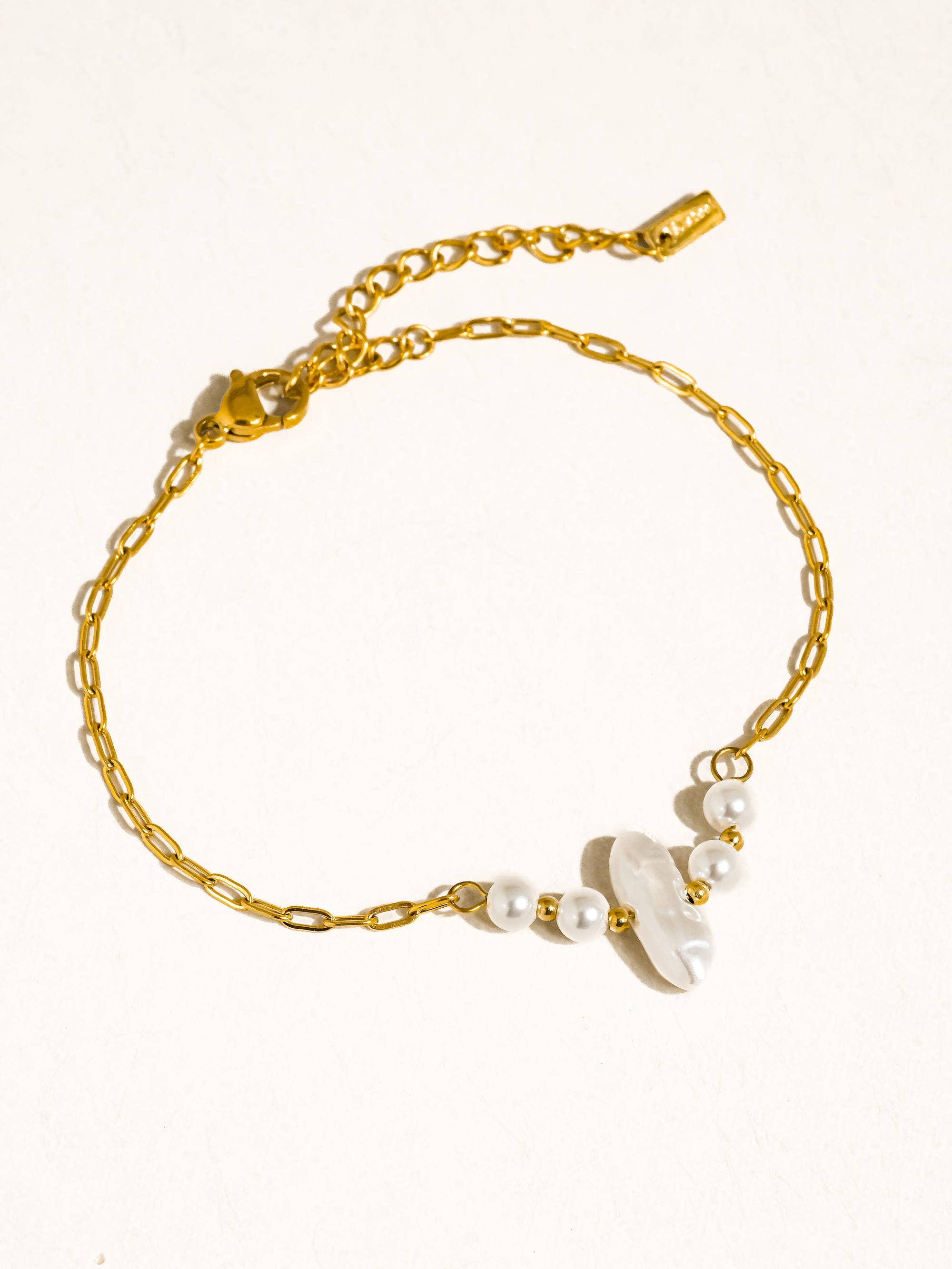 Lexie 18K Gold Non-Tarnish Pearl Chain Bracelet
