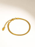 Sylvie 18K Gold Non-Tarnish Flat Snake Chain Bracelet