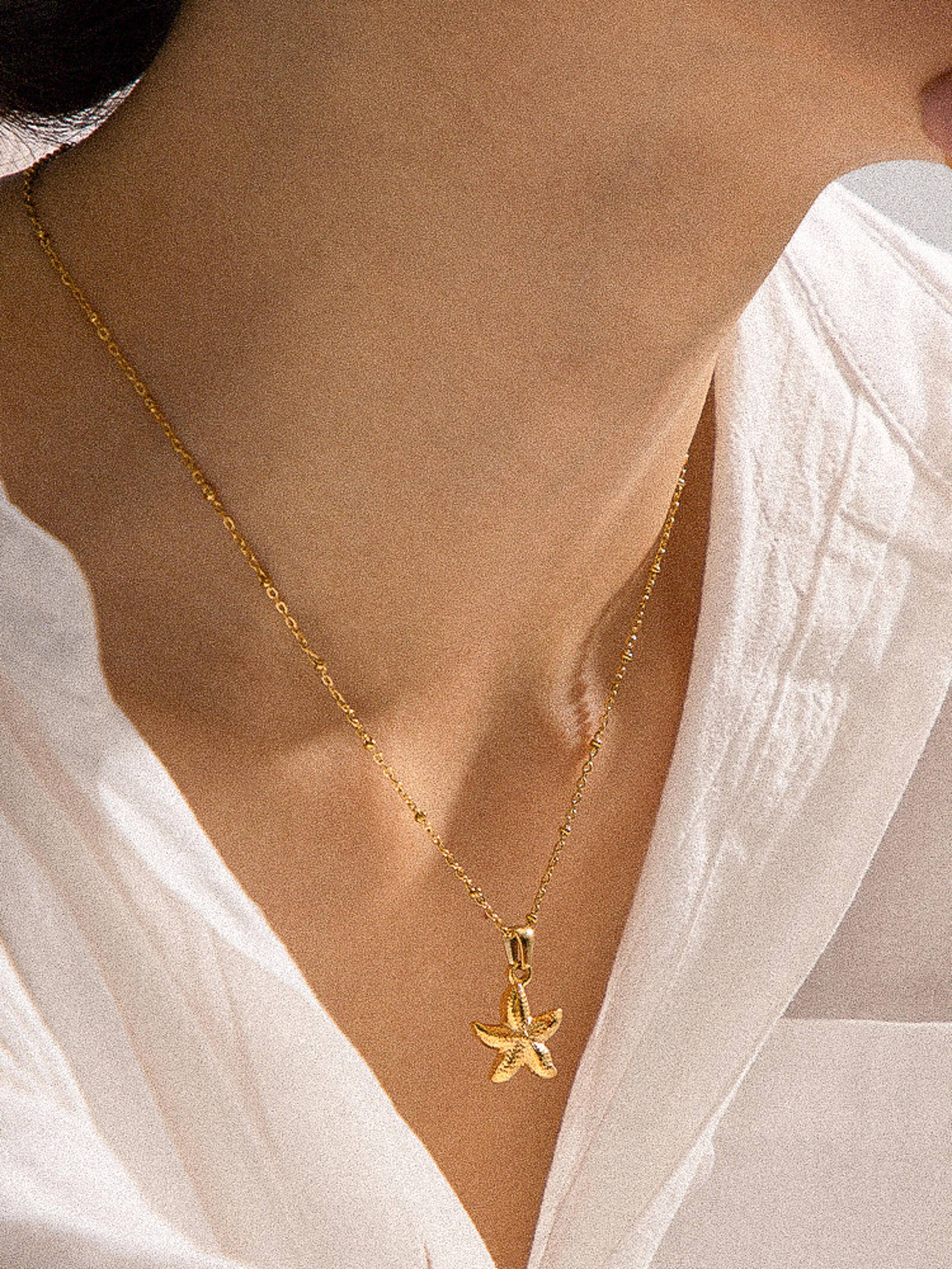 Astraia 18K Gold Non-Tarnish Starfish Necklace
