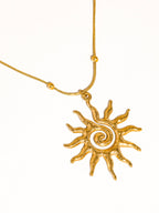 Taiyo 18K Gold Non-Tarnish Stainless Steel Boho Sun Necklace