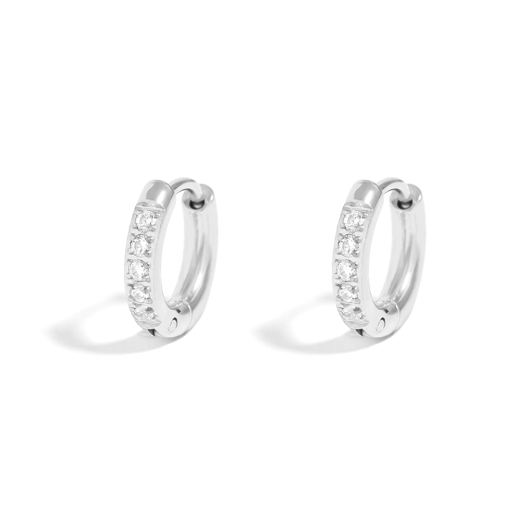 Katie 18K Gold Stainless Steel CZ Huggie Earrings