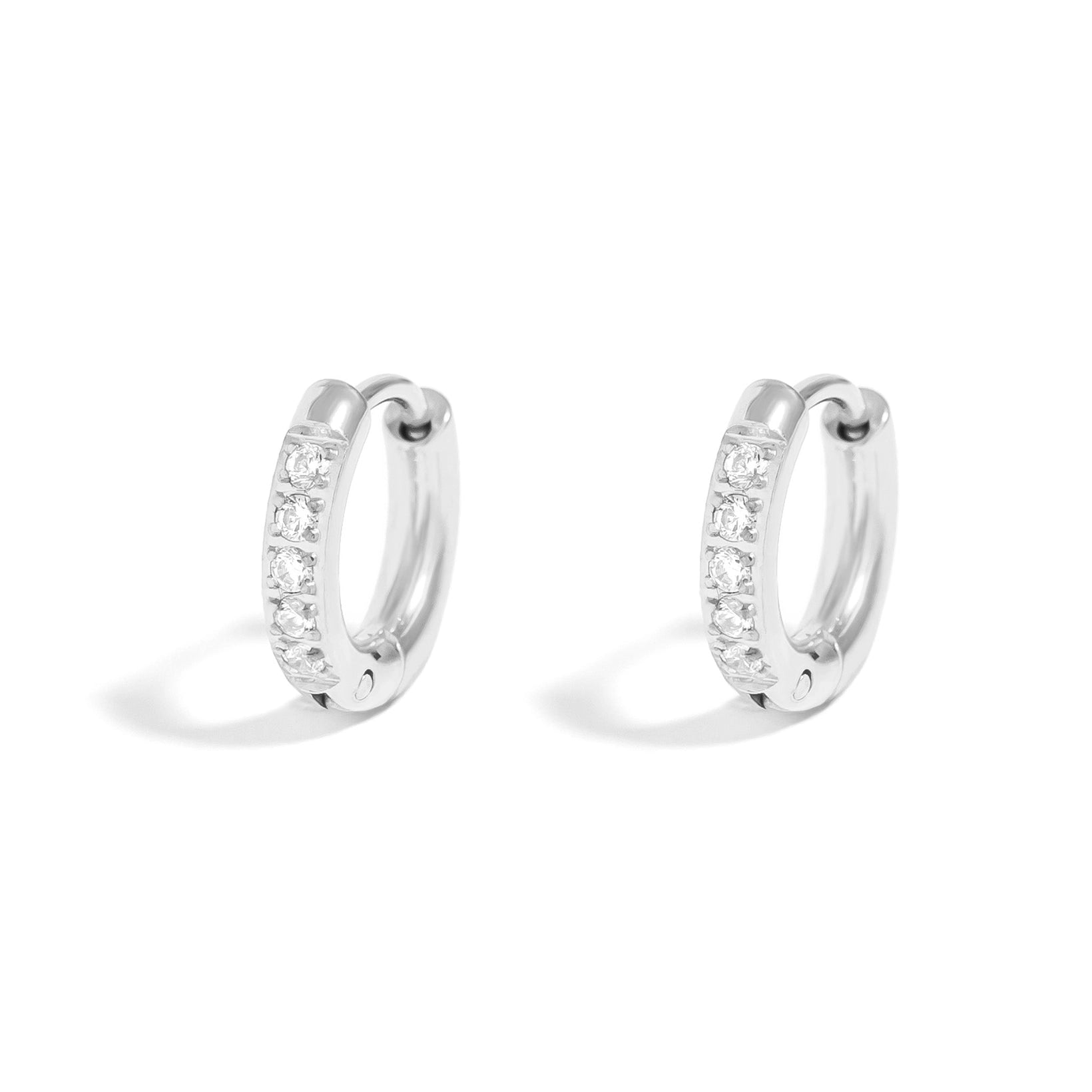 Katie 18K Gold Stainless Steel CZ Huggie Earrings