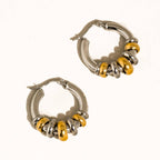 Lorna 18K Gold Non-Tarnish Two Tone Hoop Earring