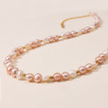 Sienna Freshwater Pearl Necklace – Blush & Ivory Real Pearl Strand with Gold Stainless Steel Accents