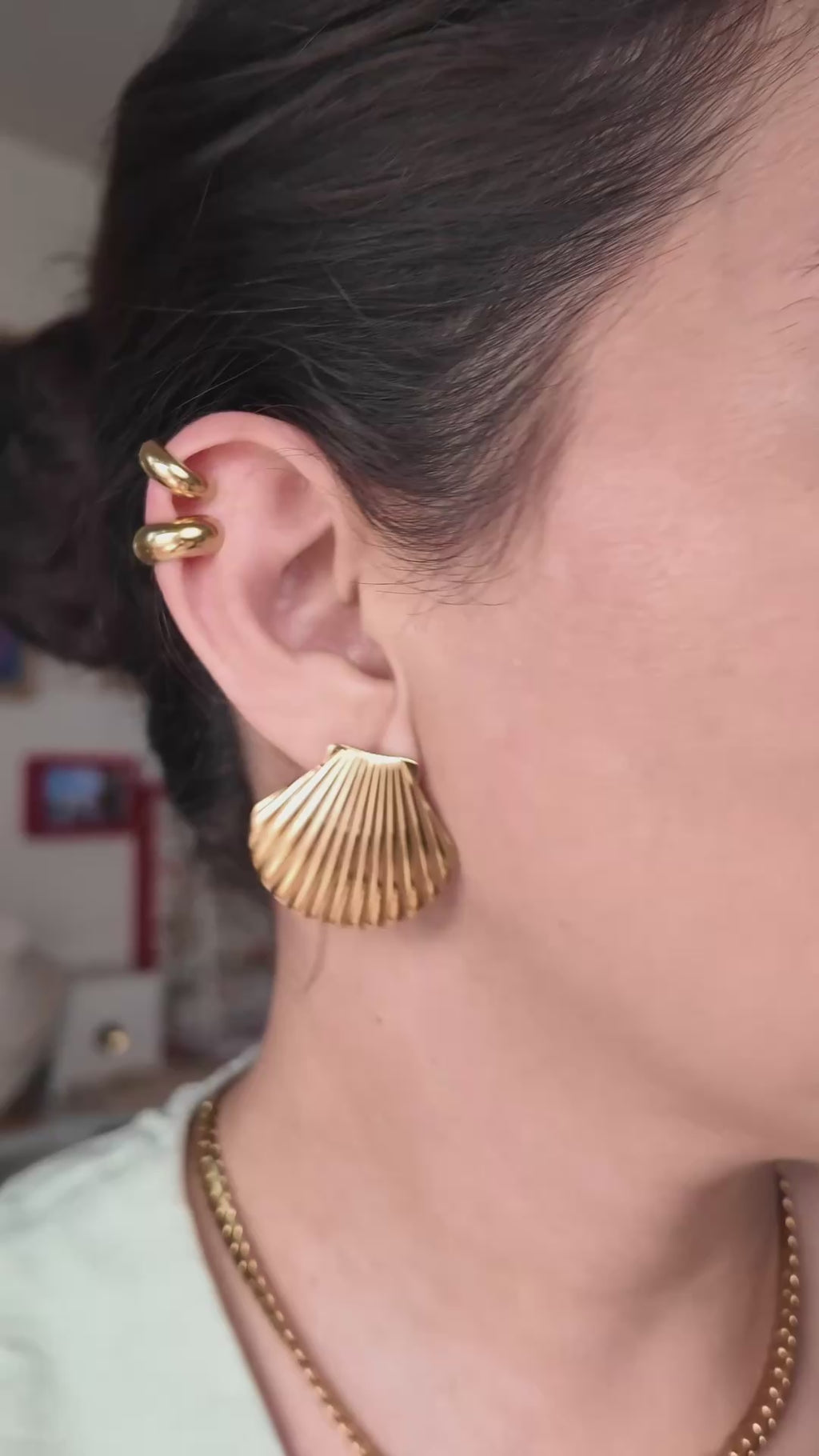 Enzo 18K Gold Non-Tarnish Small Ear Cuff Set