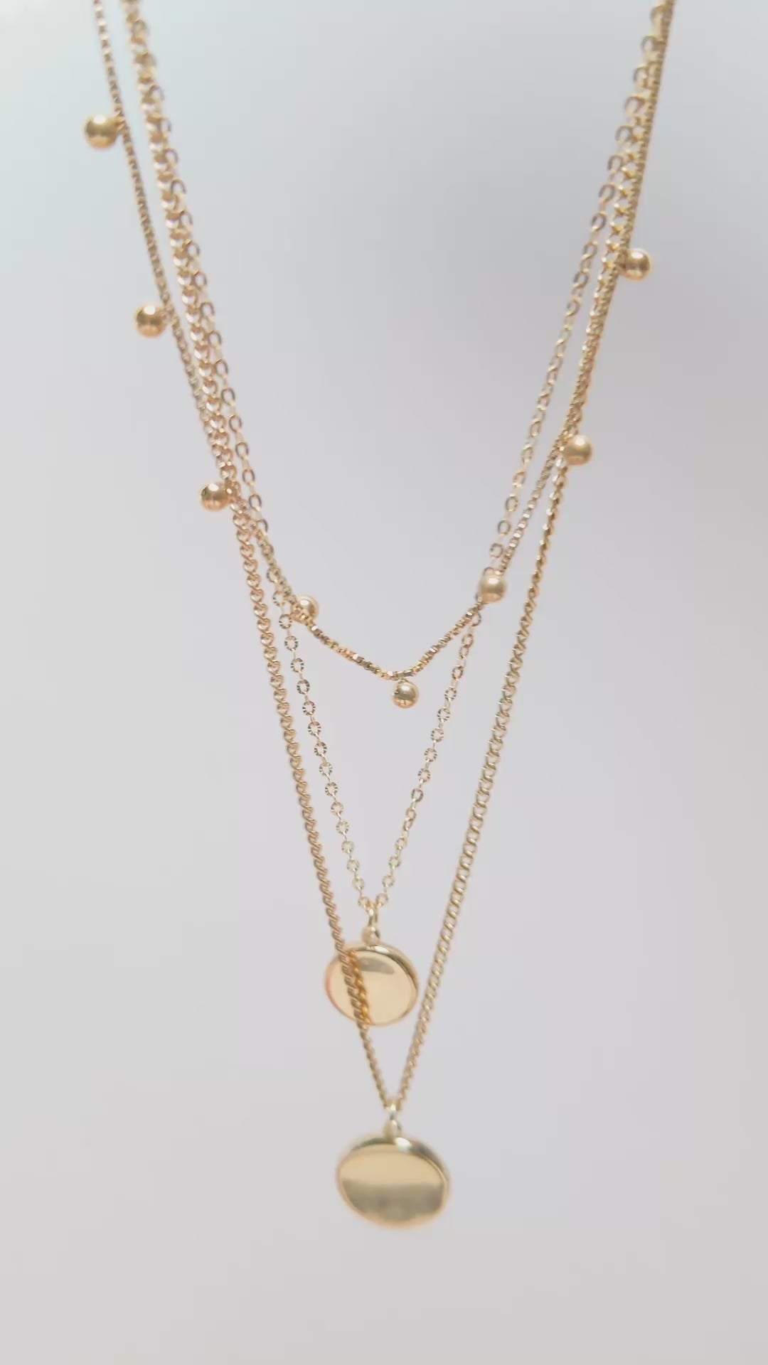 Anaïs 18K Gold Non-Tarnish Round Stack Necklace