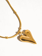 Pillow heart necklace and earring set