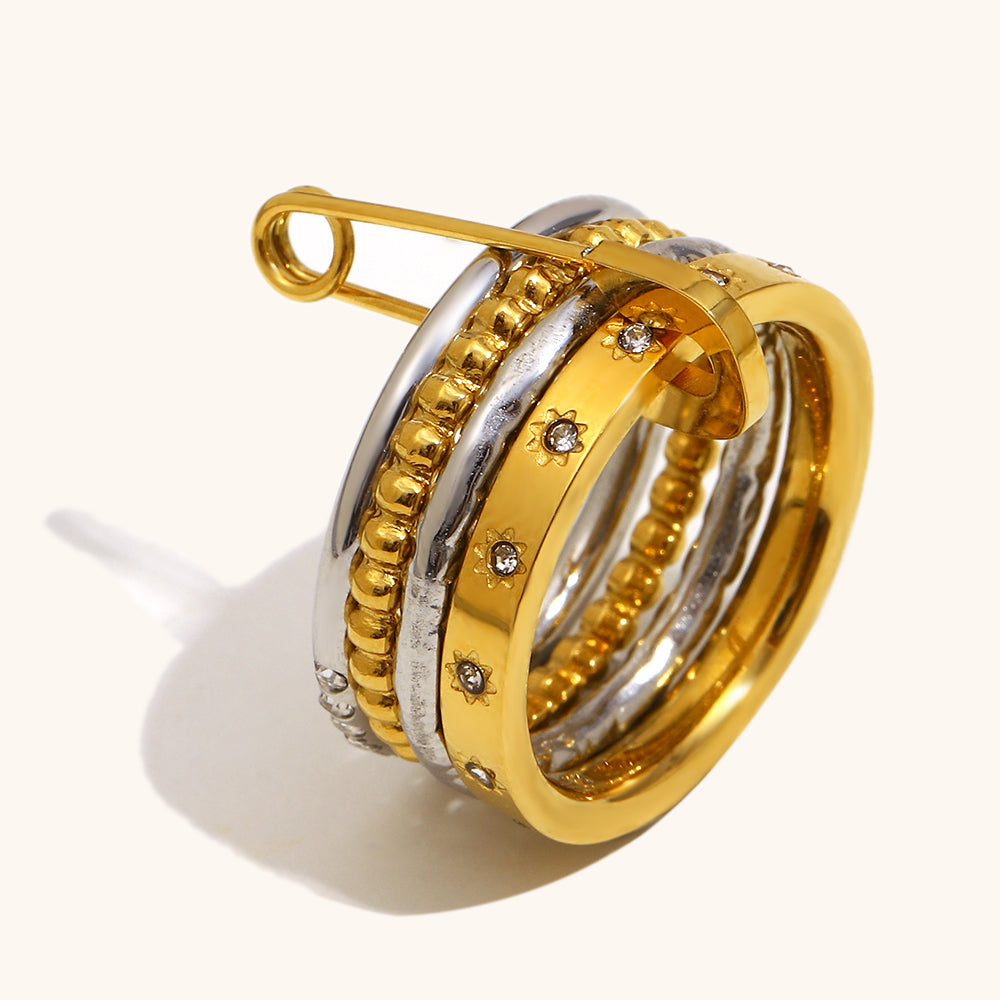 Mixed Tones Stackable Ring