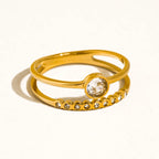 Niza stack part 1 Double Band Stainless Steel Ring