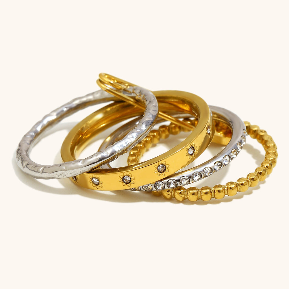 Mixed Tones Stackable Ring