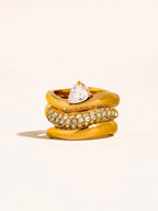 The Mara Ring – Chunky Gold Stacked Teardrop Crystal Ring