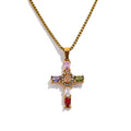 Valentina Gold Cross Pendant Necklace – Non-Tarnish Waterproof Necklace