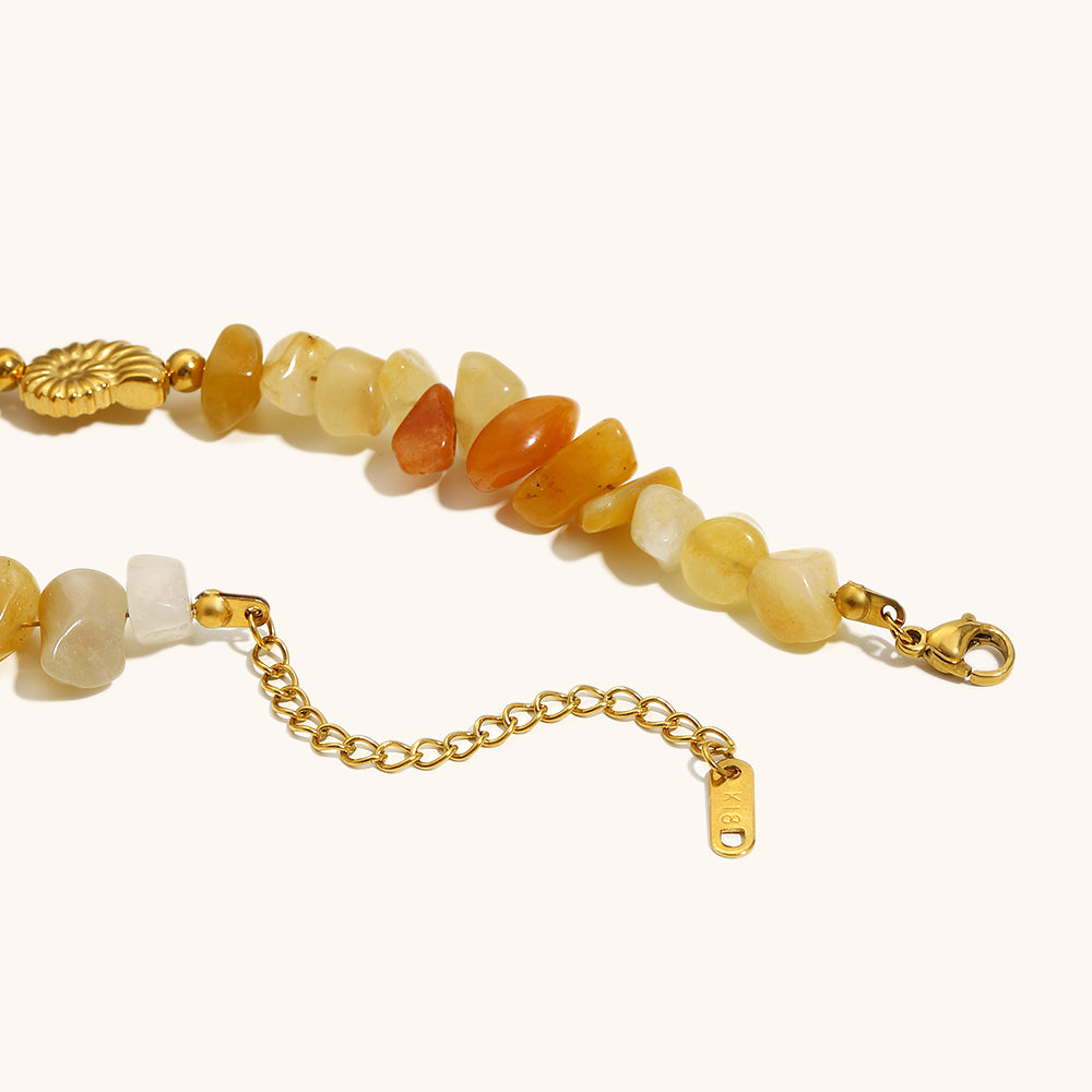 Soleil Amber Beaded Non-Tarnish Waterproof Necklace