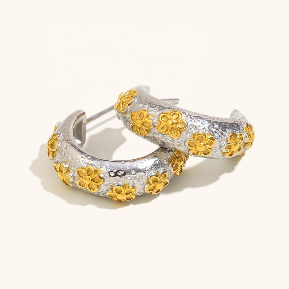 Daisy Dreams Two-Tone Flower Hoops