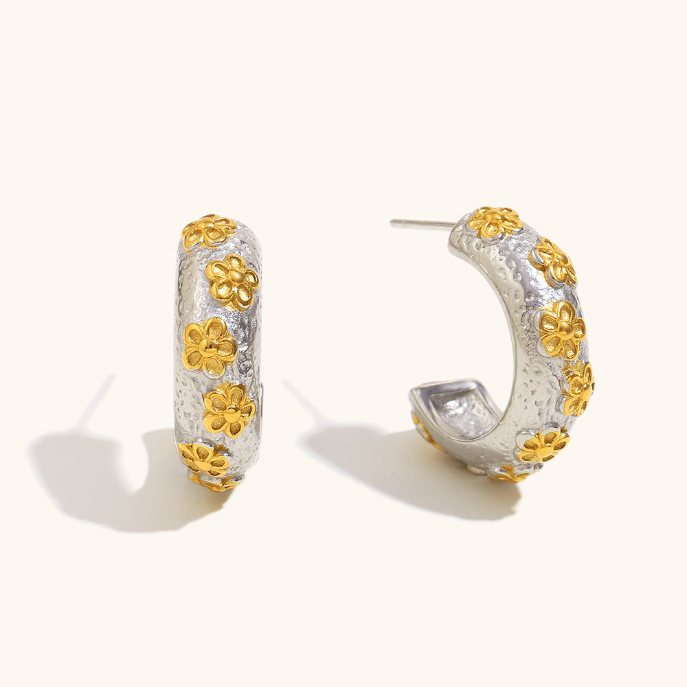 Daisy Dreams Two-Tone Flower Hoops